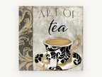 Damask Teacup Study, kitchen canvas wall art print, front view