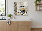 Damask Teacup Study kitchen canvas print on the wall of a kitchen