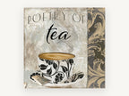 Poetry of Tea Damask, kitchen canvas wall art print, front view