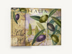 Olive Grove Italia, italian olive branch vintage poster, floral canvas wall art print ready to hang