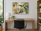Olive Grove Italia floral canvas print on the wall of a study