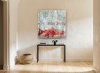 Cajun Trout Signboard coastal canvas print on the wall of a hallway