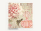 Blush Rose Perfume, pink rose perfume bottle vintage, floral canvas wall art print ready to hang
