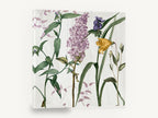 Lilac and Spiderwort Meadow, lilac botanical wildflowers illustration, floral canvas wall art print ready to hang