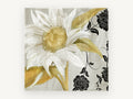 Ivory Sunflower Damask, floral canvas wall art print, front view