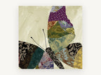 Patchwork Brocade Butterfly, floral canvas wall art print, front view