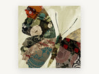 Brocade Butterfly Patchwork, floral canvas wall art print, front view