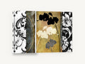 Orchid Silhouettes and Damask, orchid silhouette damask panel, floral canvas wall art print ready to hang
