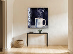 Midnight Blue Coffee Mug kitchen canvas print on the wall of a hallway