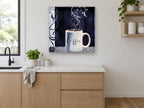 Midnight Blue Coffee Mug kitchen canvas print on the wall of a kitchen