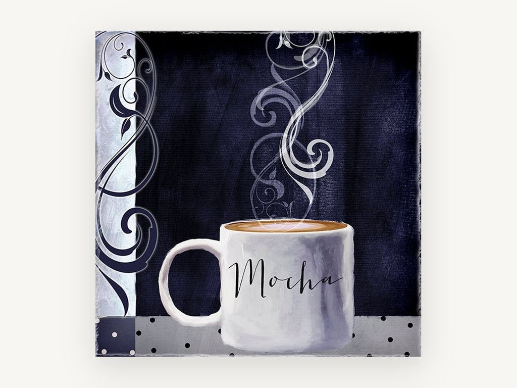 Midnight Mocha Mug, kitchen canvas wall art print, front view