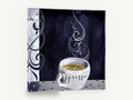 Midnight Espresso Swirl, espresso cup steam swirls kitchen, kitchen canvas wall art print ready to hang