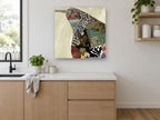 Brocade Pear Patchwork kitchen canvas print on the wall of a kitchen