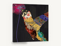 Patchwork Hummingbird, patchwork hummingbird brocade collage, floral canvas wall art print ready to hang