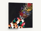 Patchwork Pineapple Noir, patchwork pineapple collage kitchen, kitchen canvas wall art print ready to hang
