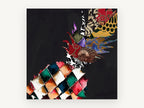 Patchwork Pineapple Noir, kitchen canvas wall art print, front view