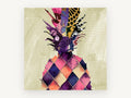 Patchwork Pineapple Crown, kitchen canvas wall art print, front view