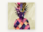 Patchwork Pineapple Crown, kitchen canvas wall art print, front view