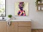 Patchwork Pineapple Crown kitchen canvas print on the wall of a kitchen