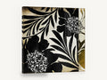 Midnight Leaf Silhouettes, black and cream floral leaf pattern, floral canvas wall art print ready to hang