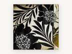 Midnight Leaf Silhouettes, floral canvas wall art print, front view