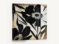 Black Poppy Silhouettes, black poppy silhouette floral, floral canvas wall art print ready to hang