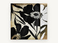 Black Poppy Silhouettes, floral canvas wall art print, front view