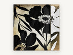 Black Poppy Silhouettes, floral canvas wall art print, front view