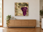 Merlot Classico Vineyard floral canvas print on the wall of a living room above a sideboard