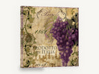 Barolo Grape Label, purple grapes vintage italian wine label, floral canvas wall art print ready to hang