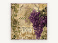 Barolo Grape Label, floral canvas wall art print, front view
