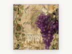 Barolo Grape Label, floral canvas wall art print, front view