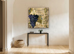 Grenache Rosso Vineyard floral canvas print on the wall of a hallway