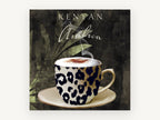 Leopard Cup Kenyan Brew, kitchen canvas wall art print, front view