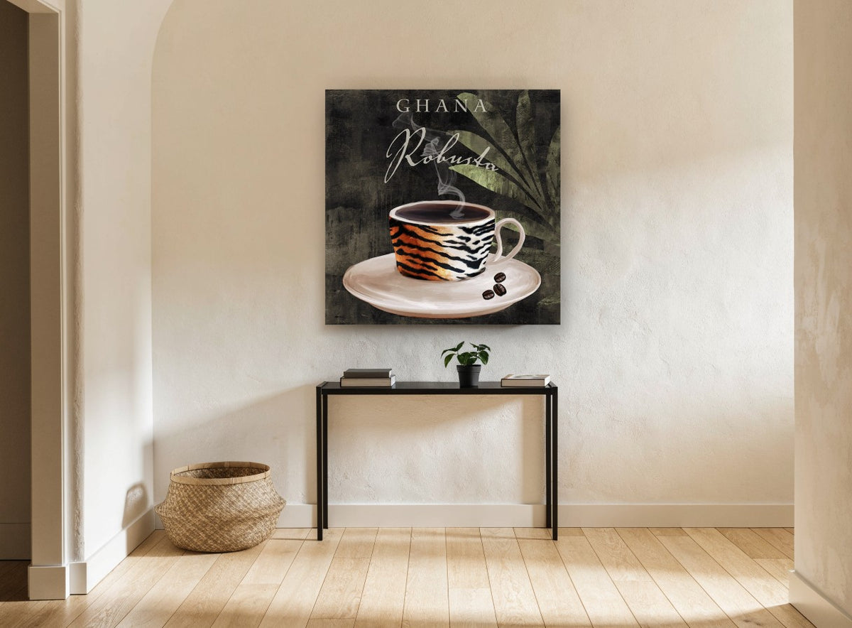 Tiger Stripe Robusta kitchen canvas print on the wall of a hallway