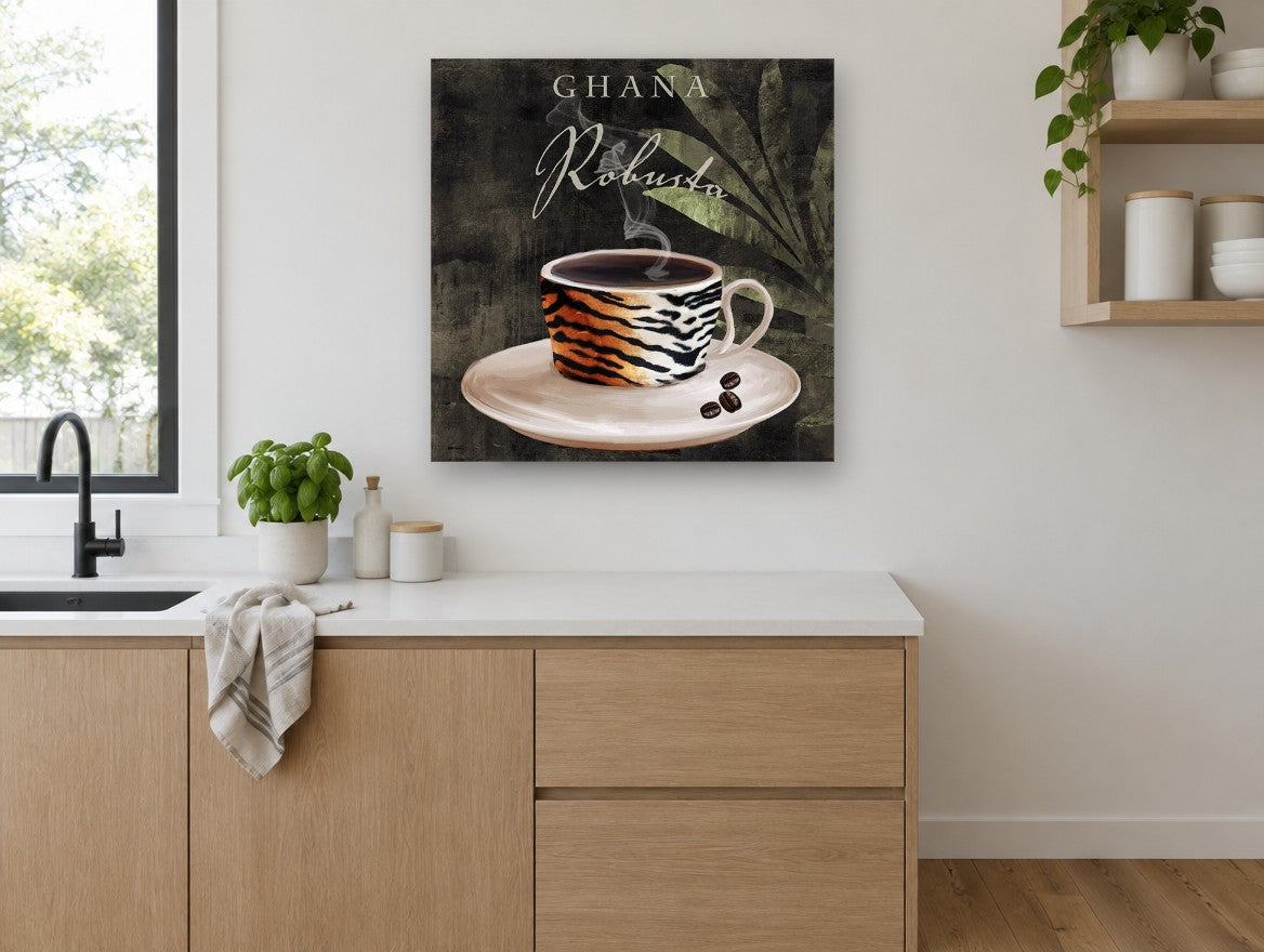 Tiger Stripe Robusta kitchen canvas print on the wall of a kitchen
