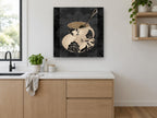 Damask Teacup Noir kitchen canvas print on the wall of a kitchen