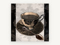 Damask Coffee Cup, kitchen canvas wall art print, front view