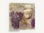Vineyard Glass, purple grapes and wine glass still life, floral canvas wall art print ready to hang