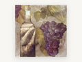 Vineyard Bottle and Grapes, floral canvas wall art print, front view