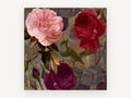 Rose Garden Songbird, floral canvas wall art print, front view