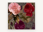 Rose Garden Songbird, floral canvas wall art print, front view