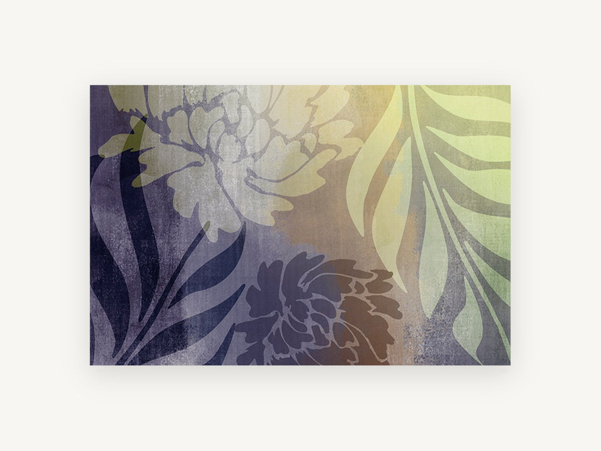 Dusk Peony Silhouettes, floral canvas wall art print, front view
