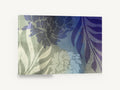 Dusk Peony Silhouettes, blue purple peony silhouette floral art, floral canvas wall art print ready to hang