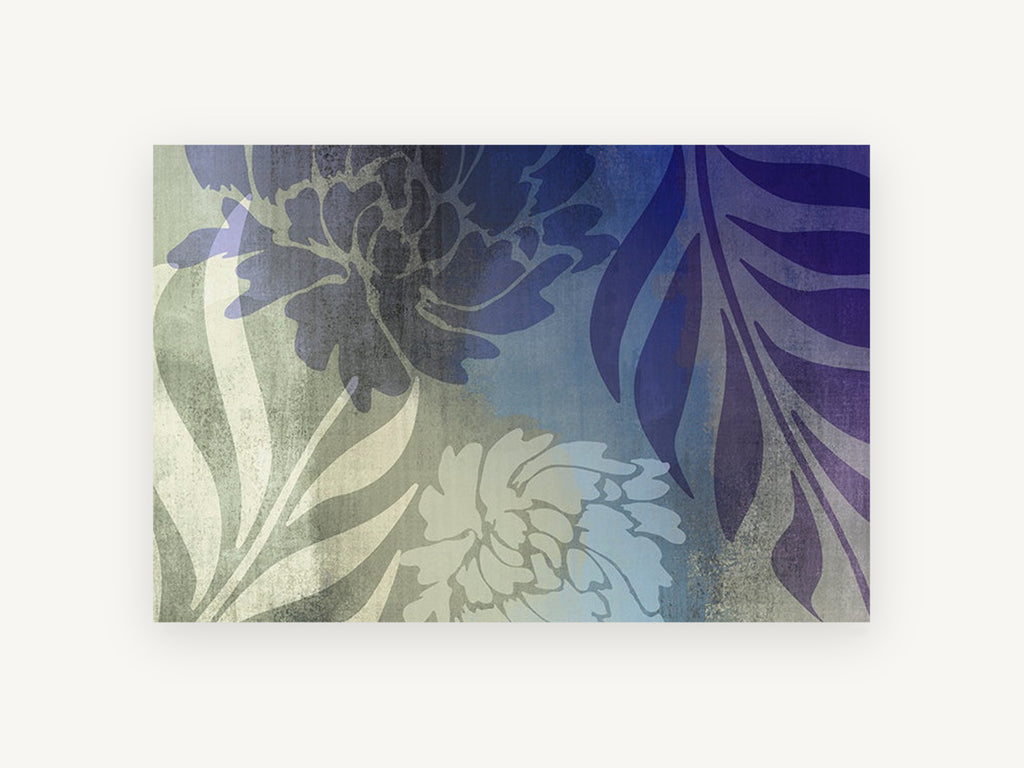 Dusk Peony Silhouettes, floral canvas wall art print, front view