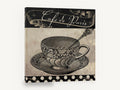 Café de Paris Teacup, vintage café de paris teacup, stretched canvas wall art print ready to hang