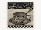 Café de Paris Teacup, vintage canvas wall art print, front view