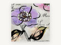 Lilac Bloom Script, floral canvas wall art print, front view
