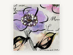Lilac Bloom Script, floral canvas wall art print, front view