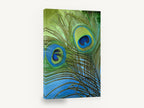 Peacock Eyes in Teal, peacock feather digital illustration, animal canvas wall art print ready to hang